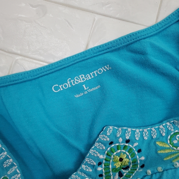 croft & barrow large blue sleeveless top ( 5 for $20 ) - Picture 6 of 9